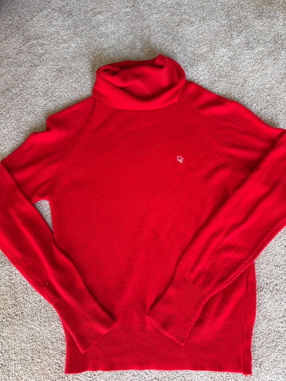 Dior Red Turtleneck Sweater , Vintage beauty